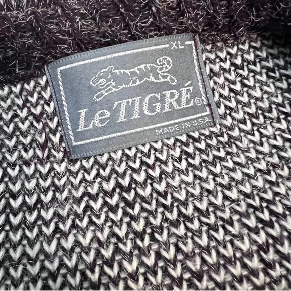 Le Tigre Argyle Acrylic Knit Pullover Sweater XL - Picture 6 of 7
